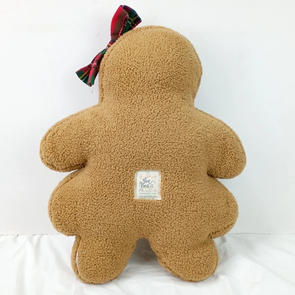 Glory Haus Gingerbread Girl Pillow Christmas Holiday Plush Decor Cute Sweet